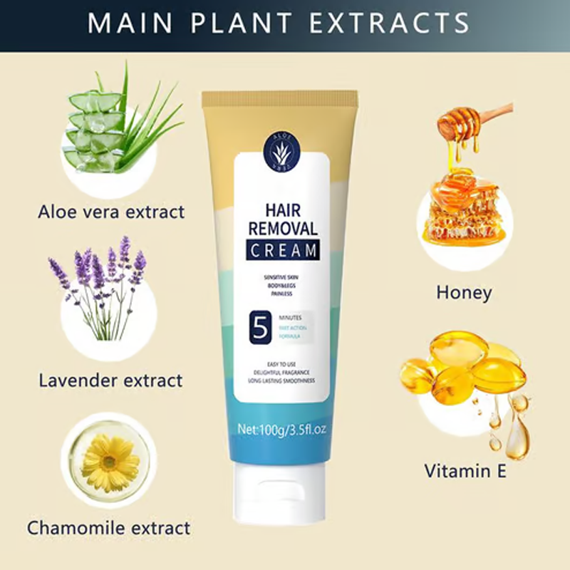 💎 -50% ON PAINLESS HAIR REMOVAL CREAM! 💎 Fast 8-Min Formula for Men & Women, Infused with Aloe & Vitamin E