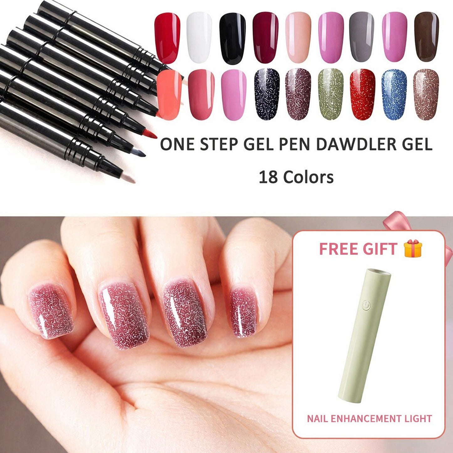 💅 Limited Time Buy 1 Get 1 Free -$19.99! ✨One Step Nail Gel Pen🎨Free handheld mini UV nail lamp💡
