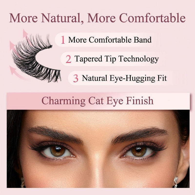 Self-Adhesive Reusable Lashes – 3-Sec Application, No Glue Needed