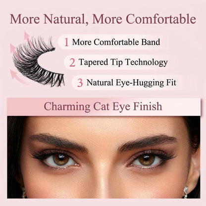 Self-Adhesive Reusable Lashes – 3-Sec Application, No Glue Needed