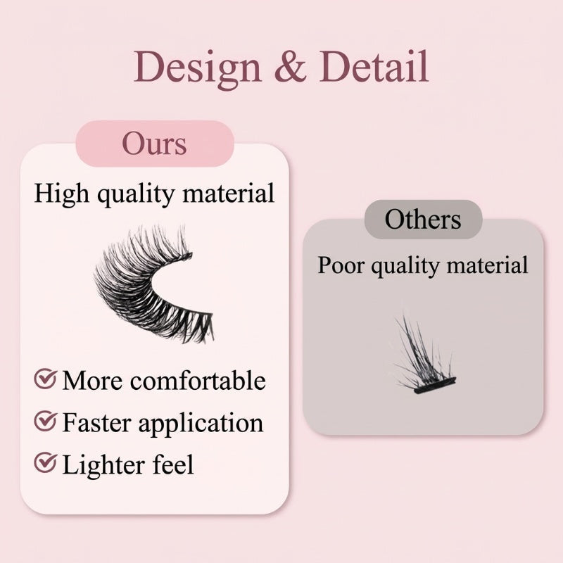 Self-Adhesive Reusable Lashes – 3-Sec Application, No Glue Needed