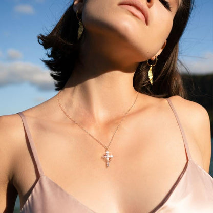 👑✝️Simple Crown & Cross Pendant Choker Necklace