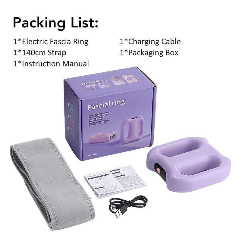 💥Deep Tissue Percussion Muscle Massager, Electric Dual-Ring Fascia Massager with Belt, Body Care Machine, 3 Modes and 5 Intensities Handheld Full Body Fascia Massager Ring for Relaxation Aid
