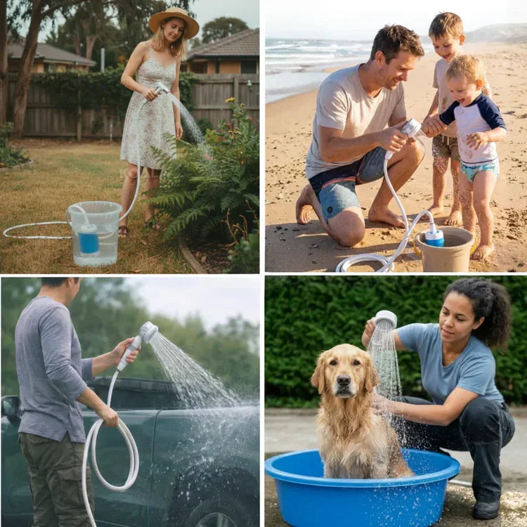 Portable Shower for Camping with Water Pump