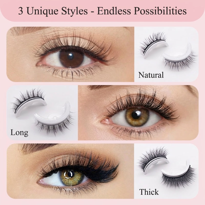 Self-Adhesive Reusable Lashes – 3-Sec Application, No Glue Needed