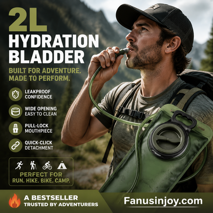 🔥50% Surprise Discount！🏕️Hydrate anytime, anywhere！💦2L Hydration Bladder with Quick-Release Tube