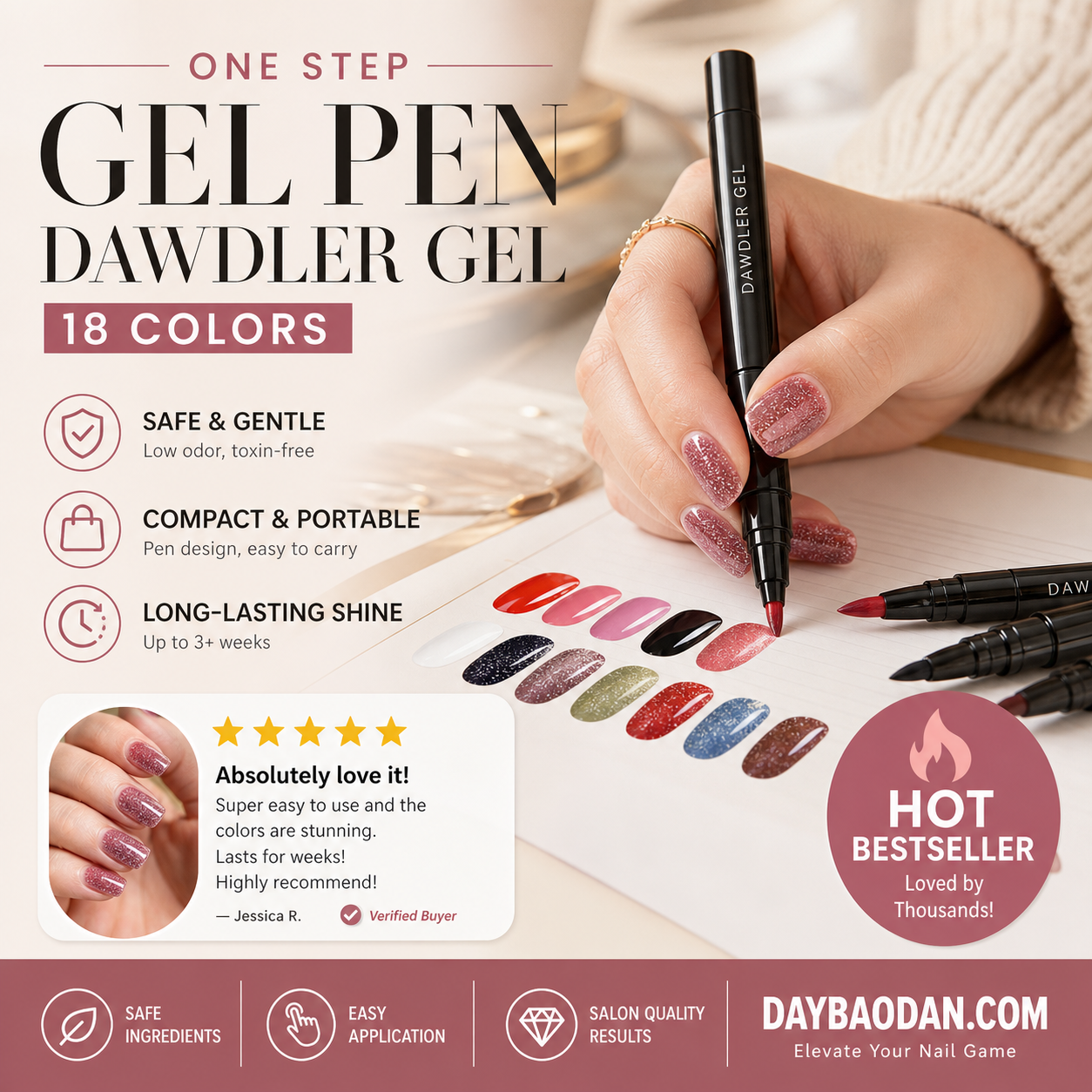 💅 Limited Time Buy 1 Get 1 Free -$19.99! ✨One Step Nail Gel Pen🎨Free handheld mini UV nail lamp💡