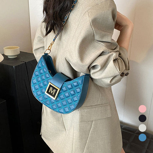Women’s Quilted Dumpling Design Chain Crossbody Bag