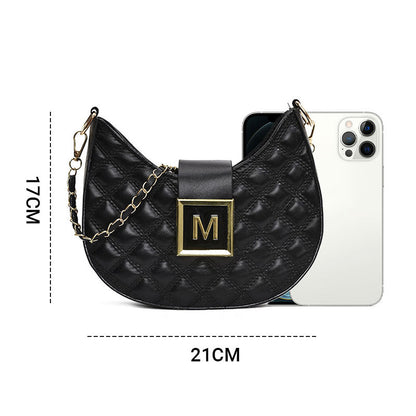 Women’s Quilted Dumpling Design Chain Crossbody Bag