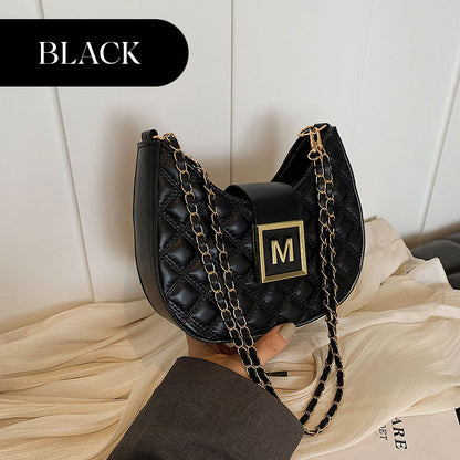Women’s Quilted Dumpling Design Chain Crossbody Bag