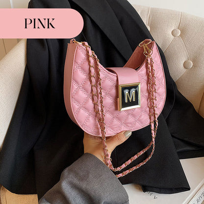 Women’s Quilted Dumpling Design Chain Crossbody Bag