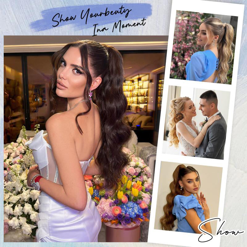 💜Temporary promotion 50% OFF💜Clip-on wavy ponytail extension