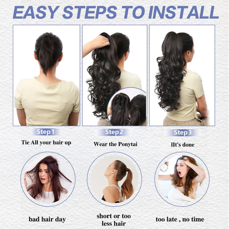 💜Temporary promotion 50% OFF💜Clip-on wavy ponytail extension