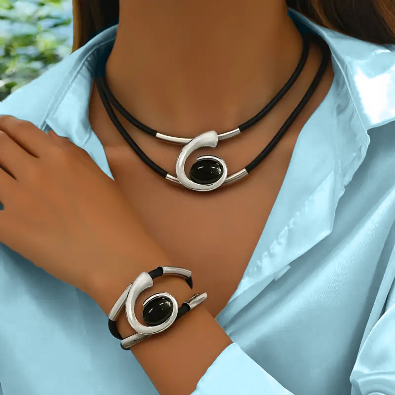 📿 50% OFF NOW! ✨ Vintage Boho Necklace & Bracelet Set - Handcrafted Details with Adjustable Fit, Perfect Bohemian Accents 👒📦