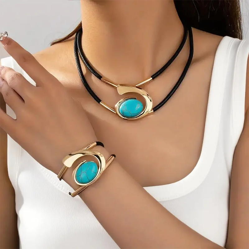 Vintage Boho Necklace & Bracelet Set