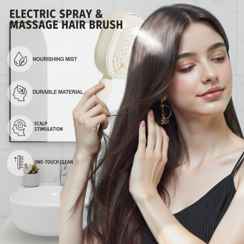 📢📢50% OFF!! ⏰✨Electric hairbrush with spray and massage🔥