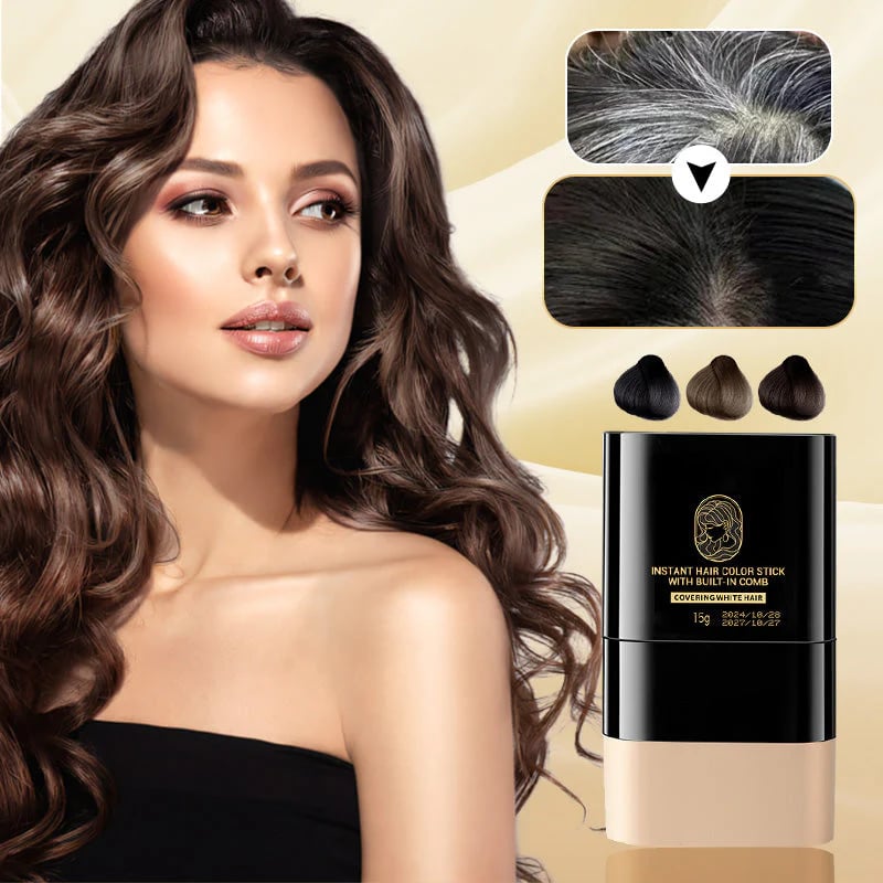 ⏰Limited Sale - Buy 2 Get 1 Free⚡🔥Instant Hair Colour Stick with Built-In Comb