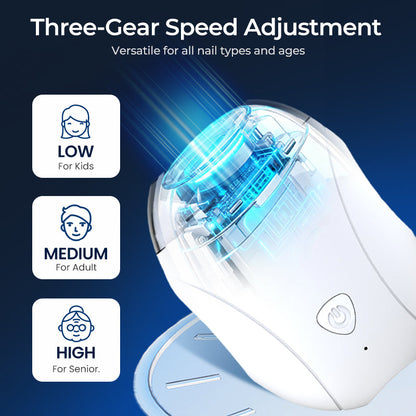 👶💅 360° rotary nail trimmer – LED light, quiet, safe for babies & adults!