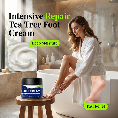 🔥Limited-time offer-Tea Tree Oil Foot Cream for Dry Cracked Feet