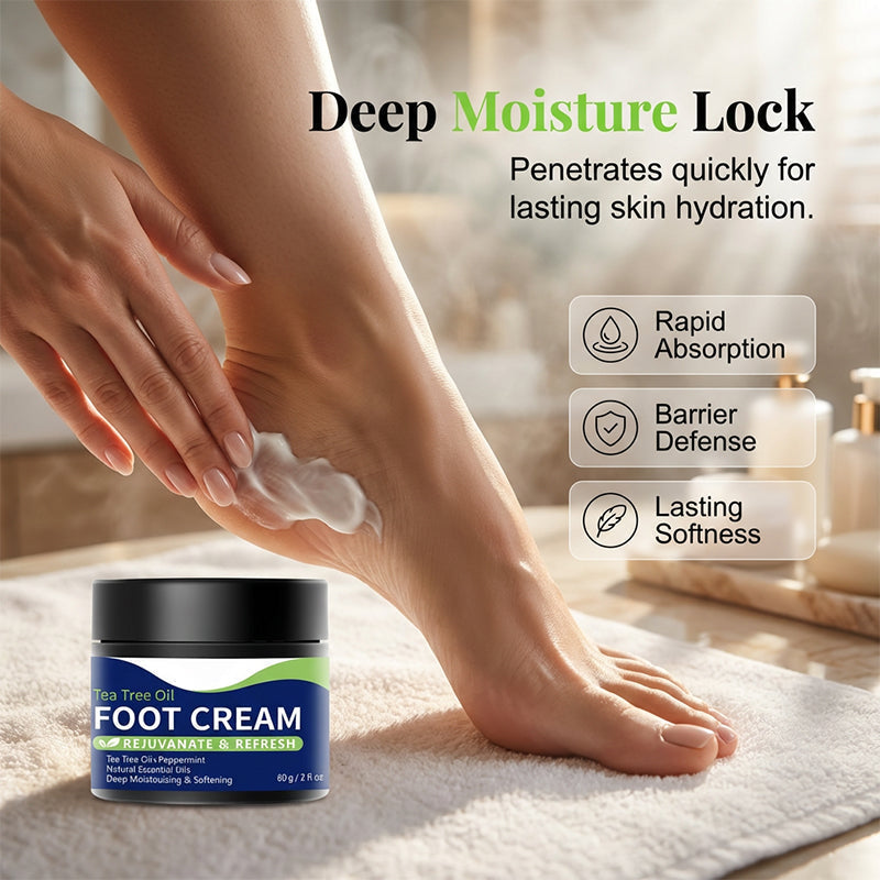 🔥Limited-time offer-Tea Tree Oil Foot Cream for Dry Cracked Feet