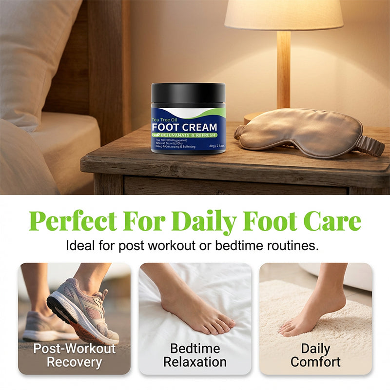 🔥Limited-time offer-Tea Tree Oil Foot Cream for Dry Cracked Feet