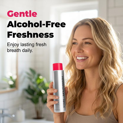 🥳2026 HOT SALE🥳💞50K+ SOLD!😁✨ 50% OFF! Stain‑Removing Whitening Mouthwash – Lifts coffee & tea stains, alcohol‑free. Instant gunk binding, long‑lasting minty fresh. Gentle enough for daily use. 🦷💙