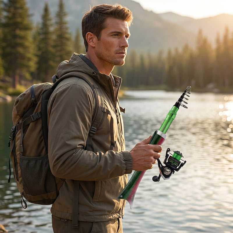 🔥2026 Hot Sale 50% OFF✨Fish-Shaped Telescopic Fishing Rod & Reel Combo