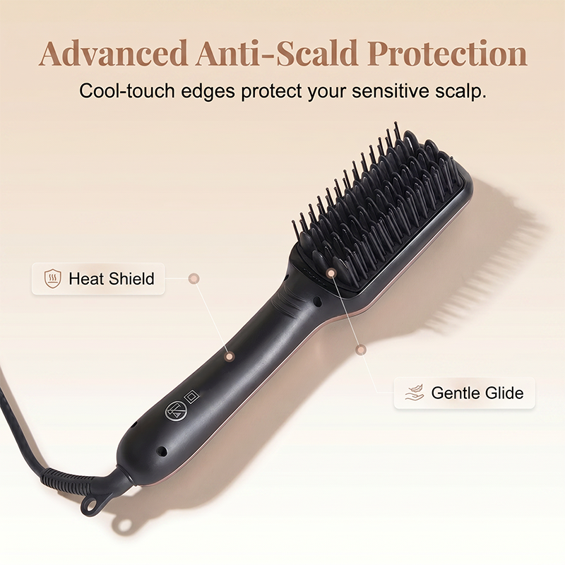 ⌛Limited-Time Offer-Negative Ion 2-in-1 Hair Straightener Brush