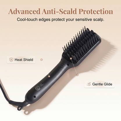 ⌛Limited-Time Offer-Negative Ion 2-in-1 Hair Straightener Brush