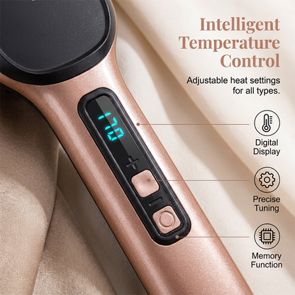 ⌛Limited-Time Offer-Negative Ion 2-in-1 Hair Straightener Brush
