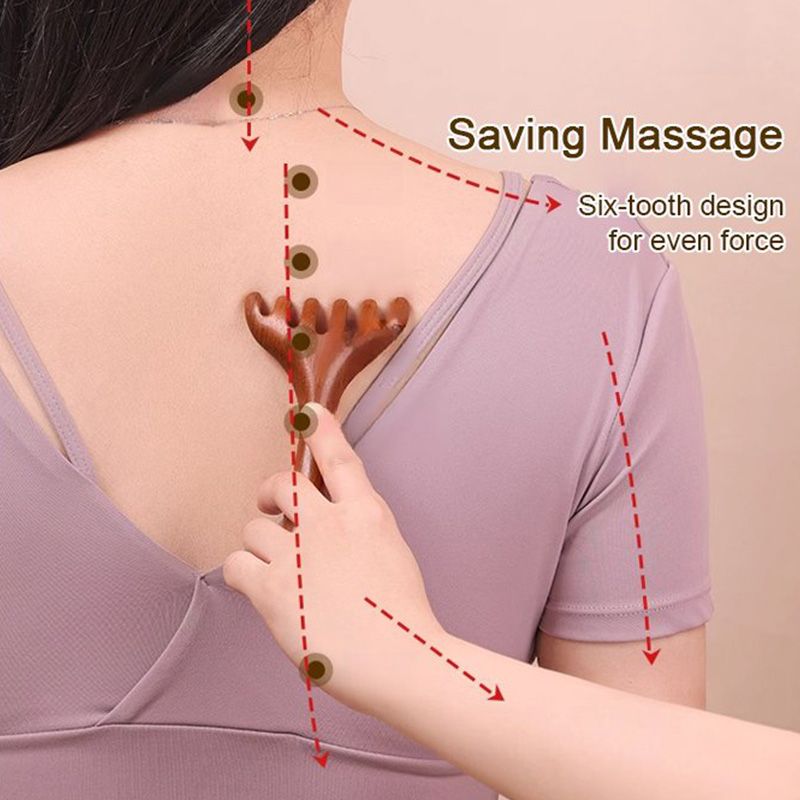 🛒 BUY 1 GET 1 FREE! ✨ 6-Point Meridian Comb – Acupressure Scalp Massager & Hair Remover, helps improve circulation and relaxation, with a natural wooden design 🌿💆‍♀️