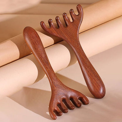 🛒 BUY 1 GET 1 FREE! ✨ 6-Point Meridian Comb – Acupressure Scalp Massager & Hair Remover, helps improve circulation and relaxation, with a natural wooden design 🌿💆‍♀️