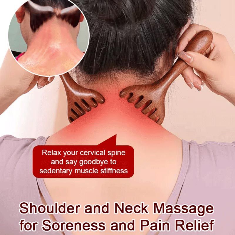 🛒 BUY 1 GET 1 FREE! ✨ 6-Point Meridian Comb – Acupressure Scalp Massager & Hair Remover, helps improve circulation and relaxation, with a natural wooden design 🌿💆‍♀️