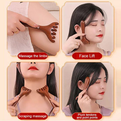 🛒 BUY 1 GET 1 FREE! ✨ 6-Point Meridian Comb – Acupressure Scalp Massager & Hair Remover, helps improve circulation and relaxation, with a natural wooden design 🌿💆‍♀️
