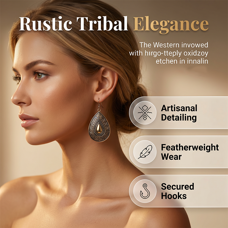 ⌛Limited-Time Offer-Vintage Etched Teardrop Hook Earrings for Women