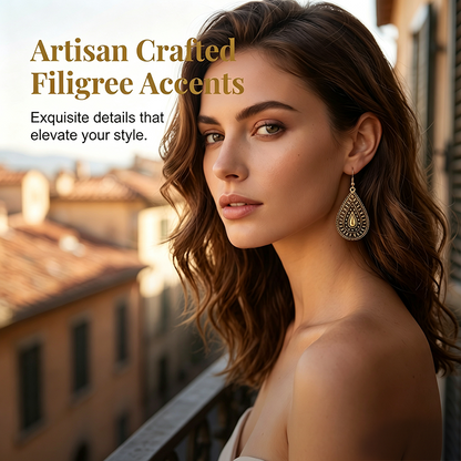 ⌛Limited-Time Offer-Vintage Etched Teardrop Hook Earrings for Women