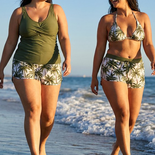 🔥Women's 3-Piece Swimsuit Tankini Set with Shorts