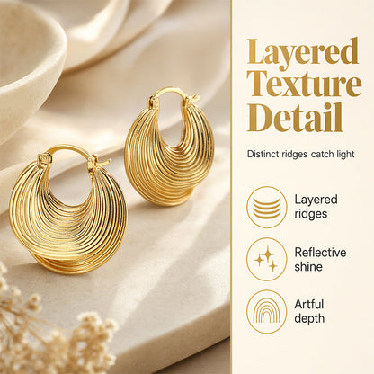 🔥New Arrivals & Best Sellers-Women's Fashion Textured Hoop Earrings💫