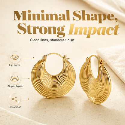 🔥New Arrivals & Best Sellers-Women's Fashion Textured Hoop Earrings💫