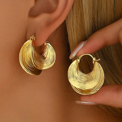 🔥New Arrivals & Best Sellers-Women's Fashion Textured Hoop Earrings💫