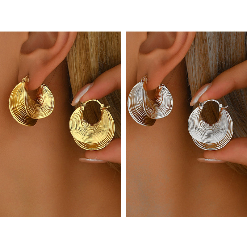🔥New Arrivals & Best Sellers-Women's Fashion Textured Hoop Earrings💫