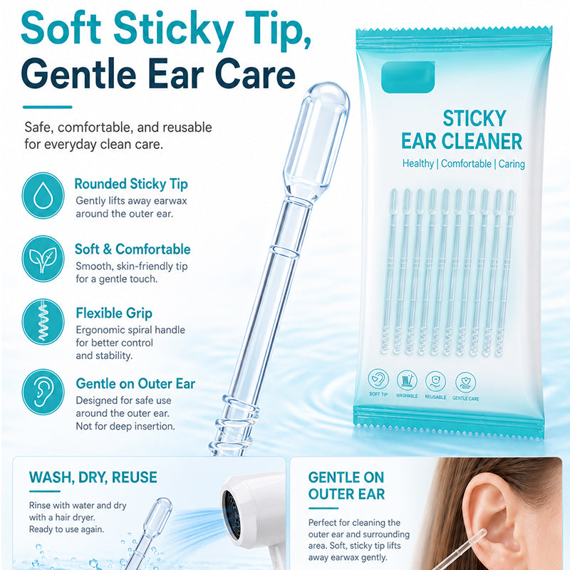 Gentle Sticky Ear Cleaning Sticks for Dry Earwax