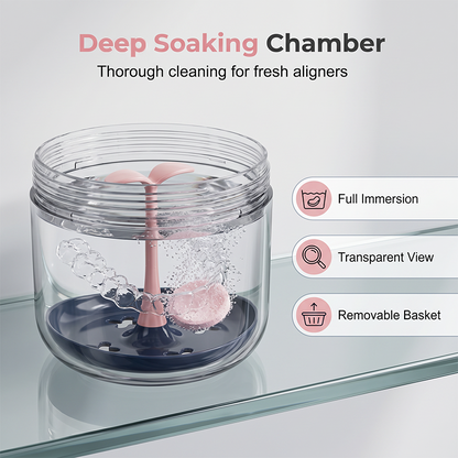 ⌛Limited-Time Offer-Leakproof Retainer Case with Mirror Portable Aligner Soaking Box