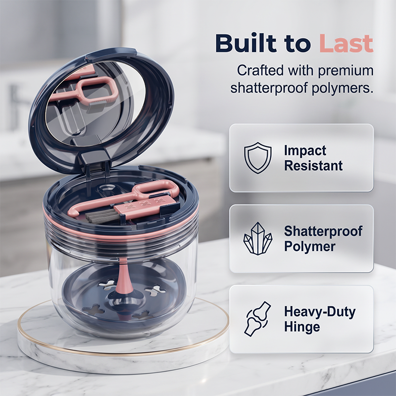 ⌛Limited-Time Offer-Leakproof Retainer Case with Mirror Portable Aligner Soaking Box