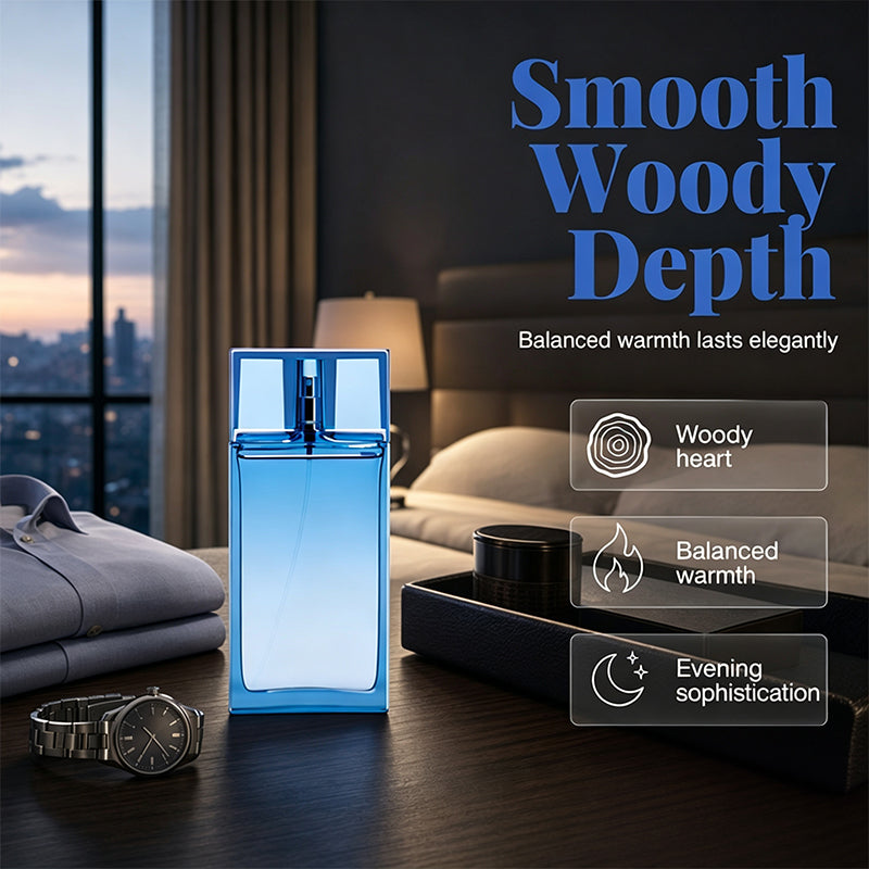 🌊Men Woody Aquatic Eau de Parfum 90ml – long-lasting citrus woody scent, elegant masculine aroma, luxury gift packaging, daily dating wear. Male daily fragrance essential!