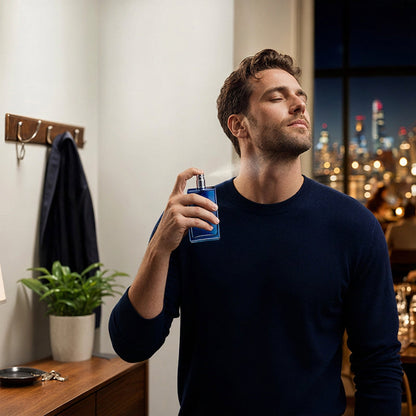 🌊Men Woody Aquatic Eau de Parfum 90ml – long-lasting citrus woody scent, elegant masculine aroma, luxury gift packaging, daily dating wear. Male daily fragrance essential!