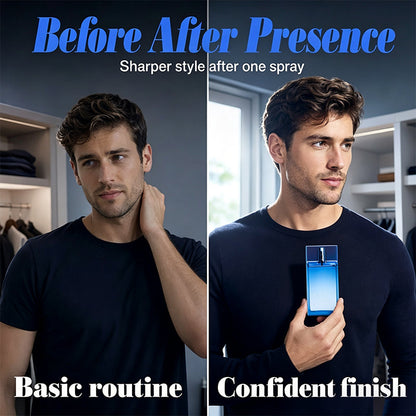 🌊Men Woody Aquatic Eau de Parfum 90ml – long-lasting citrus woody scent, elegant masculine aroma, luxury gift packaging, daily dating wear. Male daily fragrance essential!