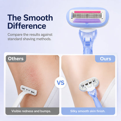 🔥Hot Sale 50% OFF🔥 Women's 5-Blade Razor Handle – Ergonomic Non-Slip Grip, Refill Compatible 🪒
