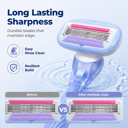 🔥Hot Sale 50% OFF🔥 Women's 5-Blade Razor Handle – Ergonomic Non-Slip Grip, Refill Compatible 🪒