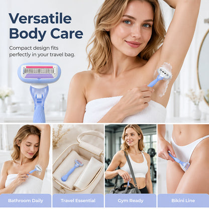 🔥Hot Sale 50% OFF🔥 Women's 5-Blade Razor Handle – Ergonomic Non-Slip Grip, Refill Compatible 🪒